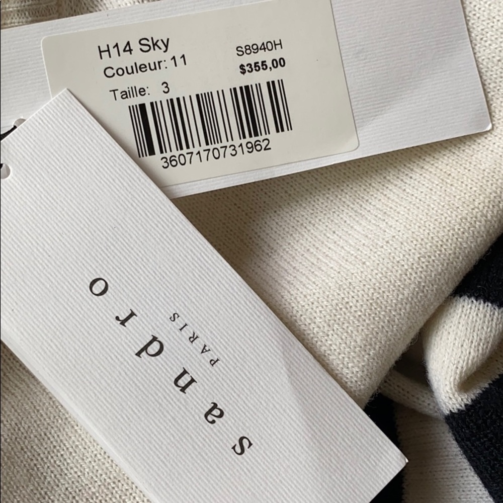 Sandro Paris Combination Sweater New With Tags - Picture 4 of 5